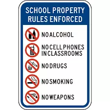 School Property Rules Enforced, No Alcohol, No Cell Phones In ...