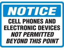 Notice Cell Phones And Electronic Devices Not Permitted Beyond This Point Idesco Safety