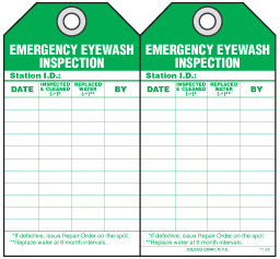 Maintenance Safety Tag - Emergency Eyewash Maintenance | Idesco Safety